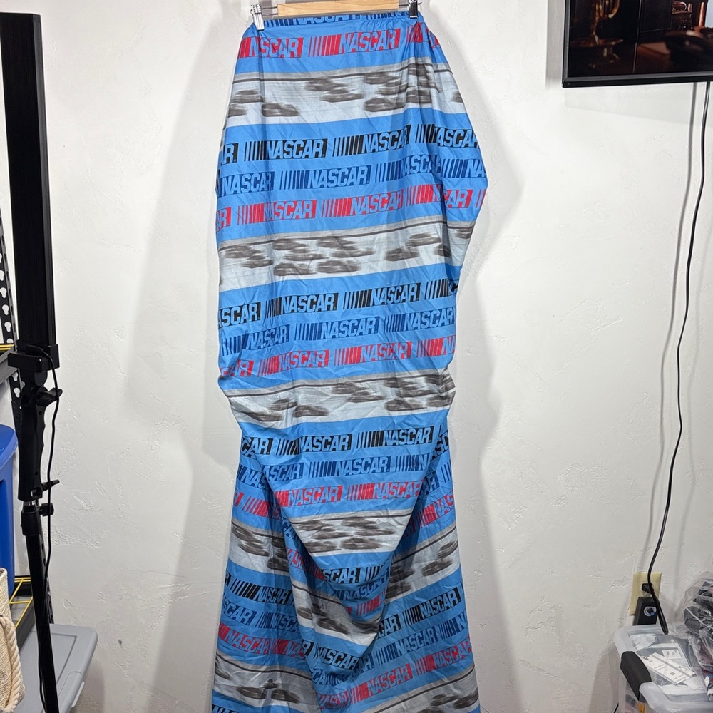 Nascar Blue and Gray Twin Fitted Sheet